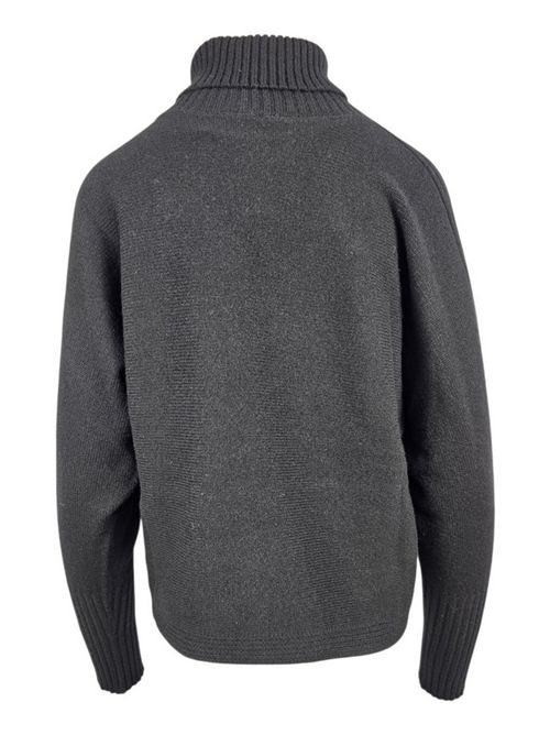 maglia donna dolcevita corta nero A rovescio | 1630/6999